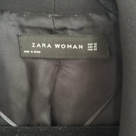 Zara Ruched Sleeve Classic Black Blazer, XS - Picture 3 of 4